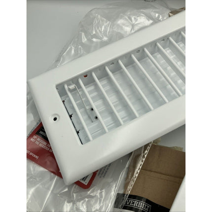 10 In. X 4 In. 1 - Way Steel Wall/Ceiling Register In White lot of 2/1 plastic - Long Island Liquidation