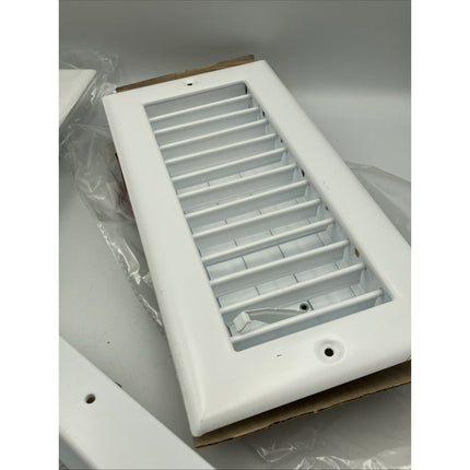 10 In. X 4 In. 1 - Way Steel Wall/Ceiling Register In White lot of 2/1 plastic - Long Island Liquidation