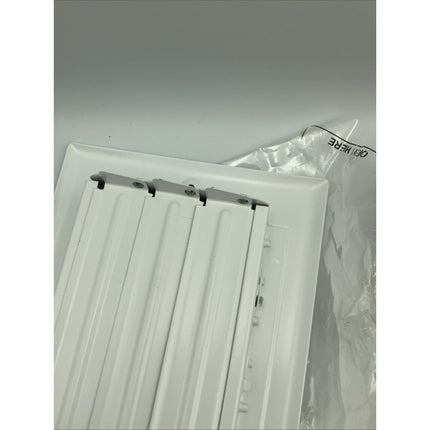 10 In. X 4 In. 1 - Way Steel Wall/Ceiling Register In White lot of 2/1 plastic - Long Island Liquidation