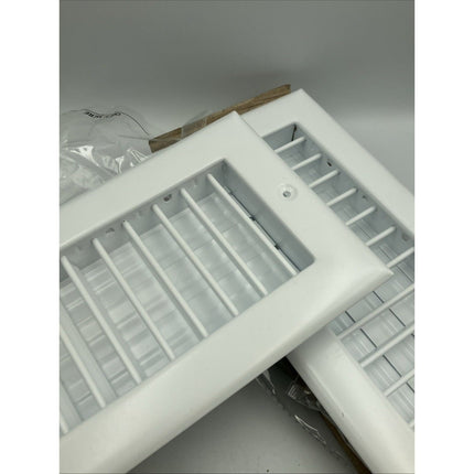 10 In. X 4 In. 1 - Way Steel Wall/Ceiling Register In White lot of 2/1 plastic - Long Island Liquidation