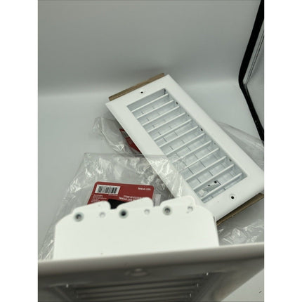 10 In. X 4 In. 1 - Way Steel Wall/Ceiling Register In White lot of 2/1 plastic - Long Island Liquidation