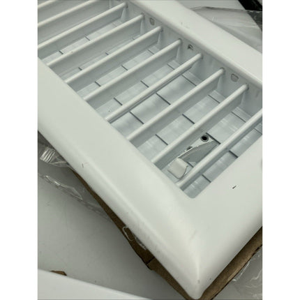 10 In. X 4 In. 1 - Way Steel Wall/Ceiling Register In White lot of 2/1 plastic - Long Island Liquidation
