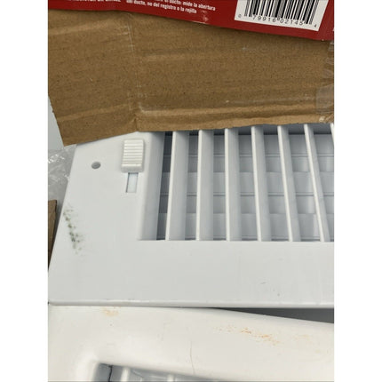 10 In. X 4 In. 1 - Way Steel Wall/Ceiling Register White lot of 3/1 plastic - Long Island Liquidation