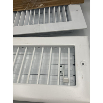 10 In. X 4 In. 1 - Way Steel Wall/Ceiling Register White lot of 3/1 plastic - Long Island Liquidation