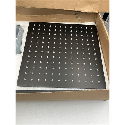 12 inch Rain Shower Faucet Set Matte Black Shower Head Combo System with Valve - Long Island Liquidation