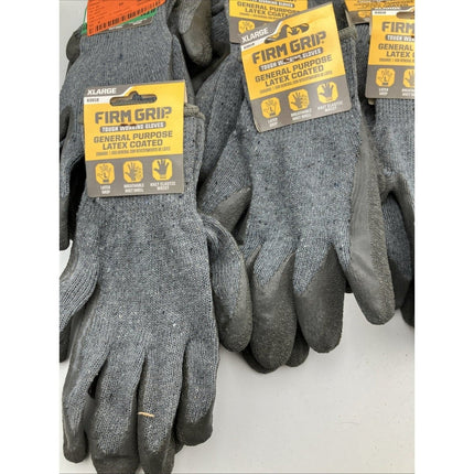 12 Pair Firm Grip Tough Working Gloves General Purpose Latex Coated Knit Xlarge - Long Island Liquidation