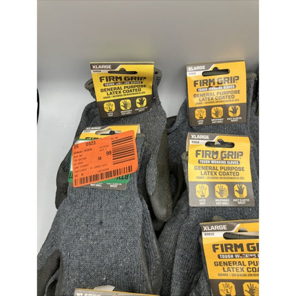 12 Pair Firm Grip Tough Working Gloves General Purpose Latex Coated Knit Xlarge - Long Island Liquidation