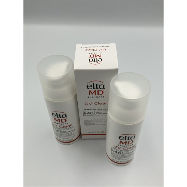 2 EltaMD UV Clear Physical (Mineral) Sunscreen SPF 46 - 1.7 fl oz Exp 07/2026 - Long Island Liquidation
