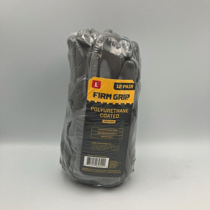 (2) Firm Grip 12 Large Polyurethane Coated Crew Work Garden Gloves 65342 - Long Island Liquidation