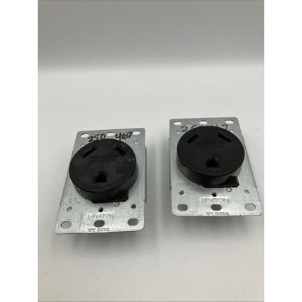 2 Leviton Flush Mount Shallow Single Outlet Black 30 Amp R10 - 07313 - S00 - Long Island Liquidation