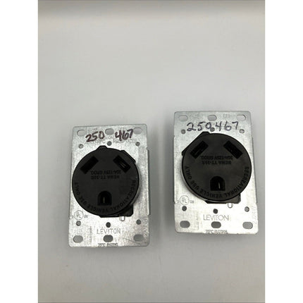 2 Leviton Flush Mount Shallow Single Outlet Black 30 Amp R10 - 07313 - S00 - Long Island Liquidation