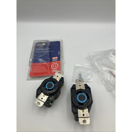 2 Leviton Single Outlet Locking Flush Receptacle Nylon 3 - Wire 20Amp 250V 2320 - CS - Long Island Liquidation