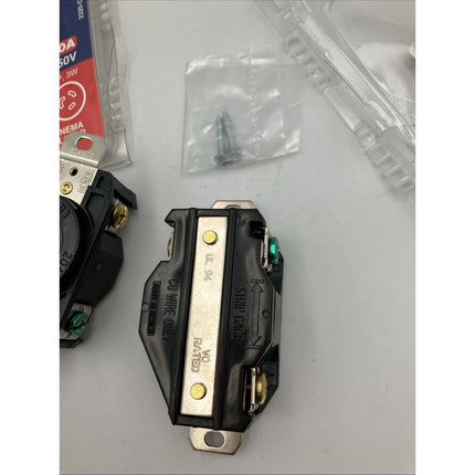2 Leviton Single Outlet Locking Flush Receptacle Nylon 3 - Wire 20Amp 250V 2320 - CS - Long Island Liquidation