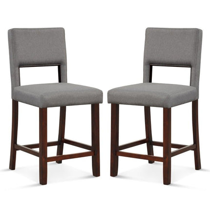 2 Piece Bar Chair Set with Hollowed Back and Rubber Wood Legs - Long Island Liquidation