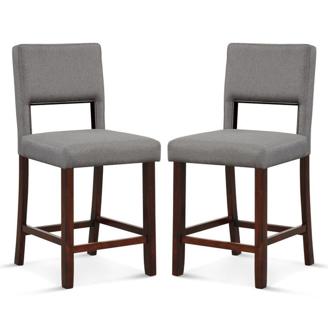 2 Piece Bar Chair Set with Hollowed Back and Rubber Wood Legs - Long Island Liquidation