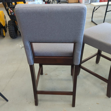 2 Piece Bar Chair Set with Hollowed Back and Rubber Wood Legs - Long Island Liquidation