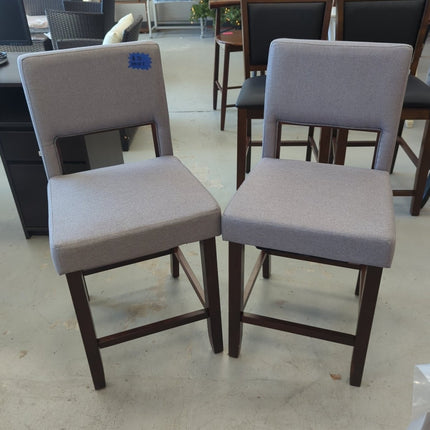 2 Piece Bar Chair Set with Hollowed Back and Rubber Wood Legs - Long Island Liquidation