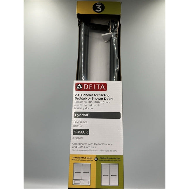 (2 - Pk) Delta Handles For Sliding Shower Door Zinc Bronze 20 SDBR008 - OB - R - Long Island Liquidation