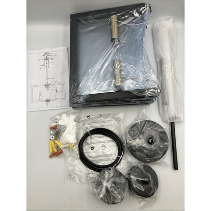 21In Black Chandeliers for Dining Room, 6 - Light Farmhouse Semi Flush Mount Ceili - Long Island Liquidation