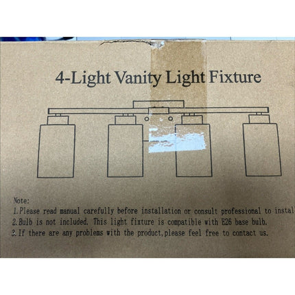 27" 4 - Light Modern Black Bathroom Vanity Light Fixture, Wall Lamp for Home - Long Island Liquidation