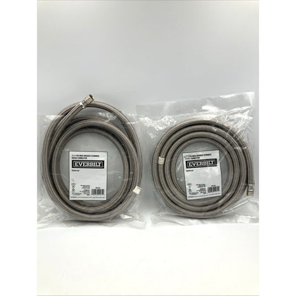 (2x) Everbilt 69013HD 12ft Polymer Braided Icemaker Water Connector NEW - Long Island Liquidation