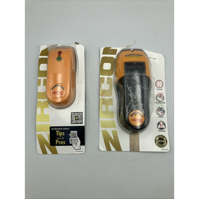 2x Zircon StudSensor (HD70 & HD25) Stud Finder LED Center Detection Wire Warning - Long Island Liquidation