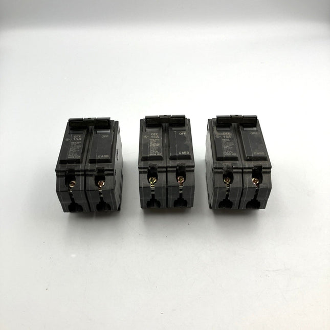 (3 Pc) GE Q - Line 15 Amp 1 in. 2 Pole Circuit Breaker - Long Island Liquidation