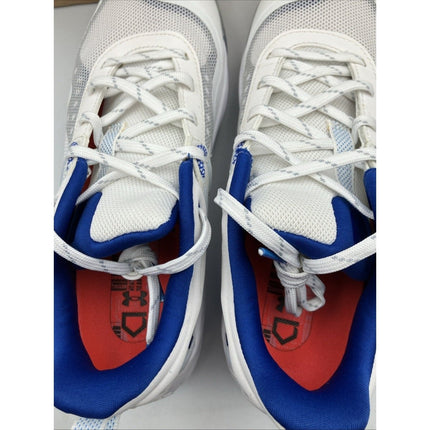 3024328 - Women's UA Glyde MT Softball Cleats - WHITE & BLUE - SIZE 7 - Long Island Liquidation
