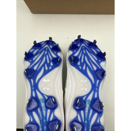 3024328 - Women's UA Glyde MT Softball Cleats - WHITE & BLUE - SIZE 7 - Long Island Liquidation