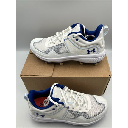 3024328 - Women's UA Glyde MT Softball Cleats - WHITE & BLUE - SIZE 7 - Long Island Liquidation