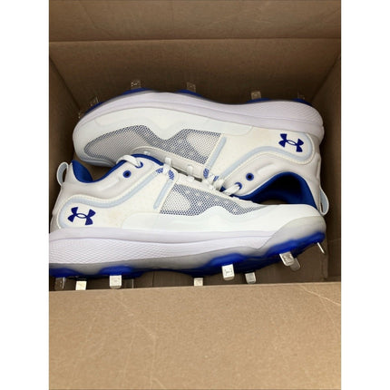3024328 - Women's UA Glyde MT Softball Cleats - WHITE & BLUE - SIZE 7 - Long Island Liquidation
