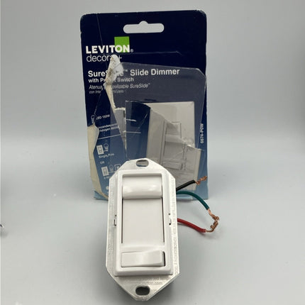 (3)LEVITON 6674 - P0W SURESLIDE UNIVERSAL 150W LED & CFL/600W DIMMER SWITCH WHITE - Long Island Liquidation