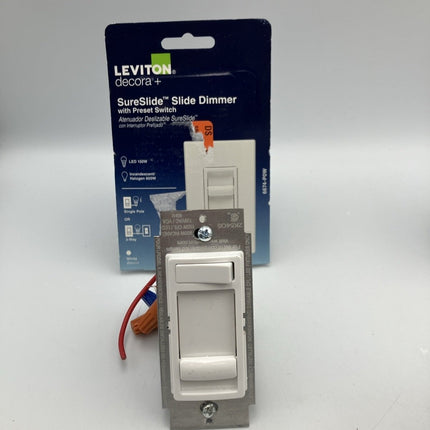 (3)LEVITON 6674 - P0W SURESLIDE UNIVERSAL 150W LED & CFL/600W DIMMER SWITCH WHITE - Long Island Liquidation