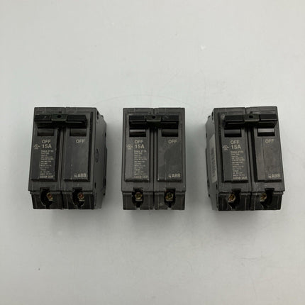 (3pc) GE Q - Line 15 Amp 1 in. 2 Pole Circuit Breaker - Long Island Liquidation