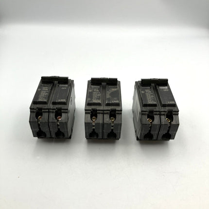 (3pc) GE Q - Line 15 Amp 1 in. 2 Pole Circuit Breaker - Long Island Liquidation