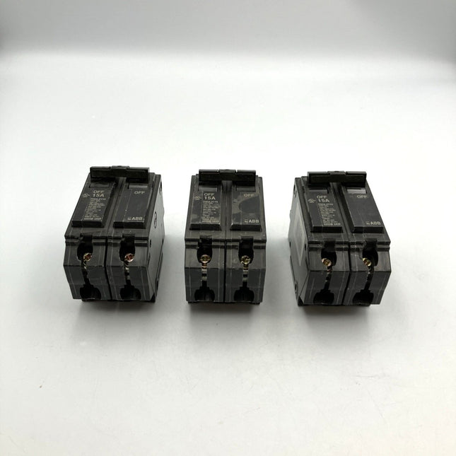 (3pc) GE Q - Line 15 Amp 1 in. 2 Pole Circuit Breaker - Long Island Liquidation