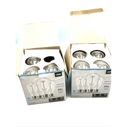 (4 - Pk) Feit Straight Filament Clear Glass E26 Vintage Edison LED Light Bulb lot - Long Island Liquidation