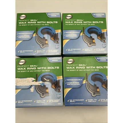 (4x) DANCO Perfect Seal Toilet Wax Ring with Bolts READ DESCRIPTION - Long Island Liquidation