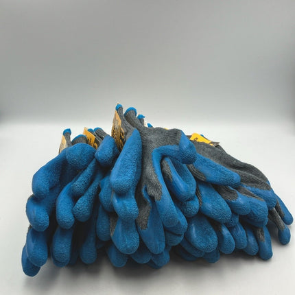 (7 pairs) Firm Grip Large Tough Work Gloves, General Purpose, Latex Coated LARGE - Long Island Liquidation