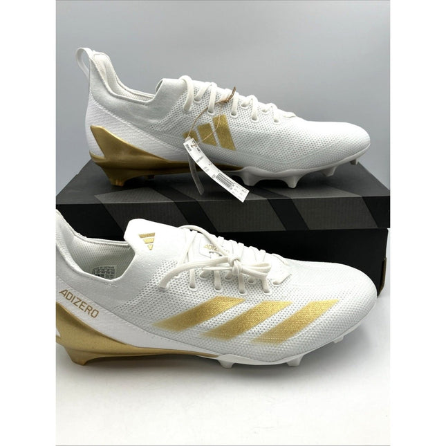adidas Adizero Electric Football Cleats Mens Gold, White Sneakers Athletic 13 - Long Island Liquidation