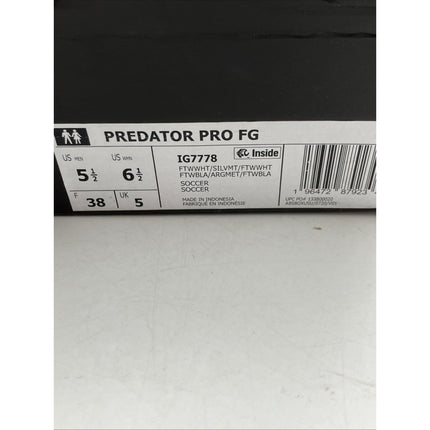 Adidas Predator Pro FG IG7778 Men's US 5.5 White Firm Ground Soccer Cleats Shoes - Long Island Liquidation