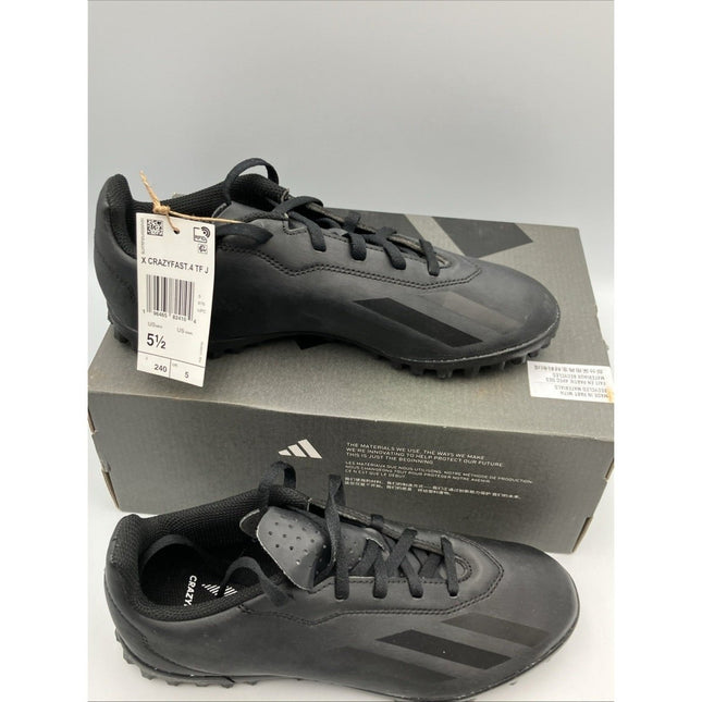 Adidas X Crazyfast.4 TF GS Boys Shoes Size 5, Color: Core Black/Core Black/Core - Long Island Liquidation