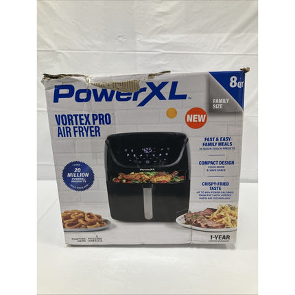 Air Fryer - Power XL Vortex Pro 8qt Touch LED Panel With 10 Presets Black - Long Island Liquidation
