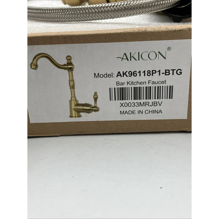 Akicon Single - Handle Deck Mounted Bar Faucet in Brushed Gold AK96118P1 - BTG - Long Island Liquidation