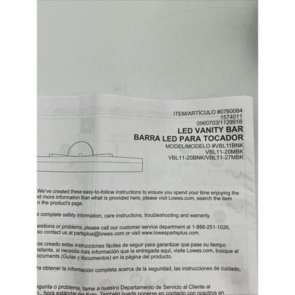 Allen and Roth Vanity Light LED - Long Island Liquidation