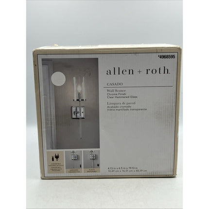 Allen + Roth Casado 4.13" Polished Chrome Modern/Contemporary LED Wall Sconce - Long Island Liquidation