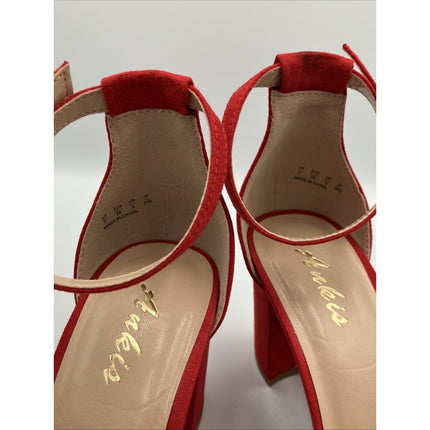 Ankis Open Toe Ankle Strap Nude Heels Sandals Heels 7 Medium - Long Island Liquidation