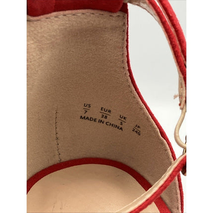 Ankis Open Toe Ankle Strap Nude Heels Sandals Heels 7 Medium - Long Island Liquidation
