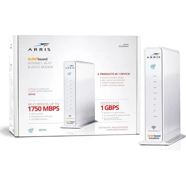 ARRIS SURFboard SVG2482AC DOCSIS 3.0 Cable Modem & Dual Band WI - FI 4 - Port Router - Long Island Liquidation