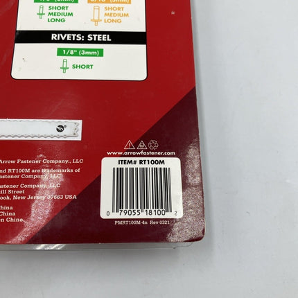 Arrow Lightweight Rivet Tool With Ergonomic Grip Steel Constructed RT100M - Long Island Liquidation